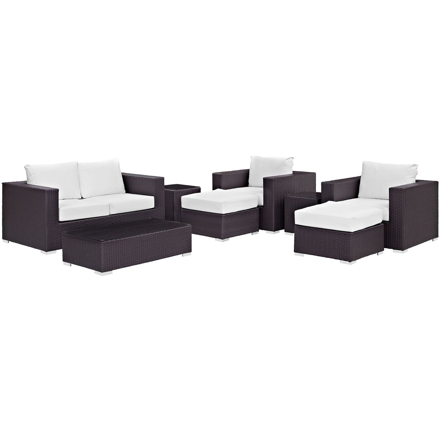 Convene 8 Piece Outdoor Patio Sofa Set Espresso