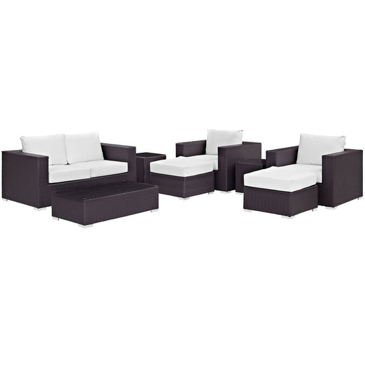Convene 8 Piece Outdoor Patio Sofa Set Espresso