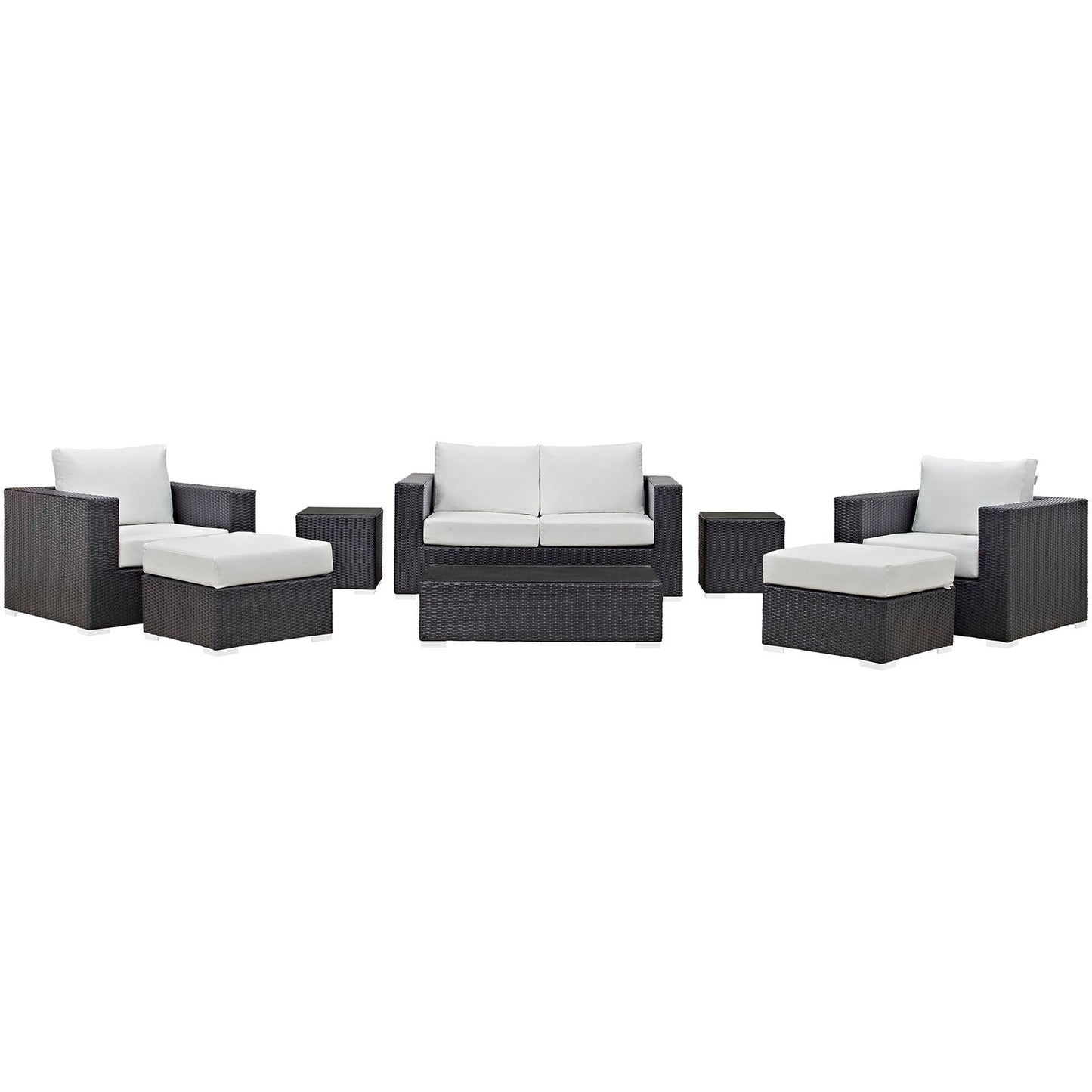 Convene 8 Piece Outdoor Patio Sofa Set Espresso