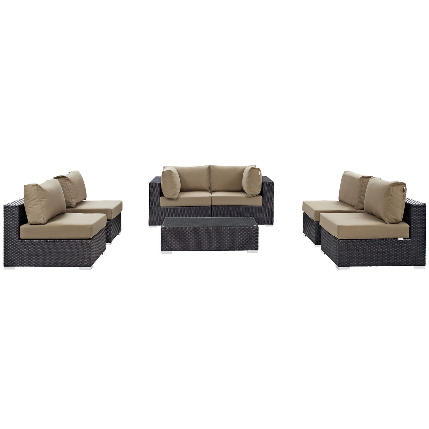 Convene 7 Piece Outdoor Patio Sectional Set Espresso