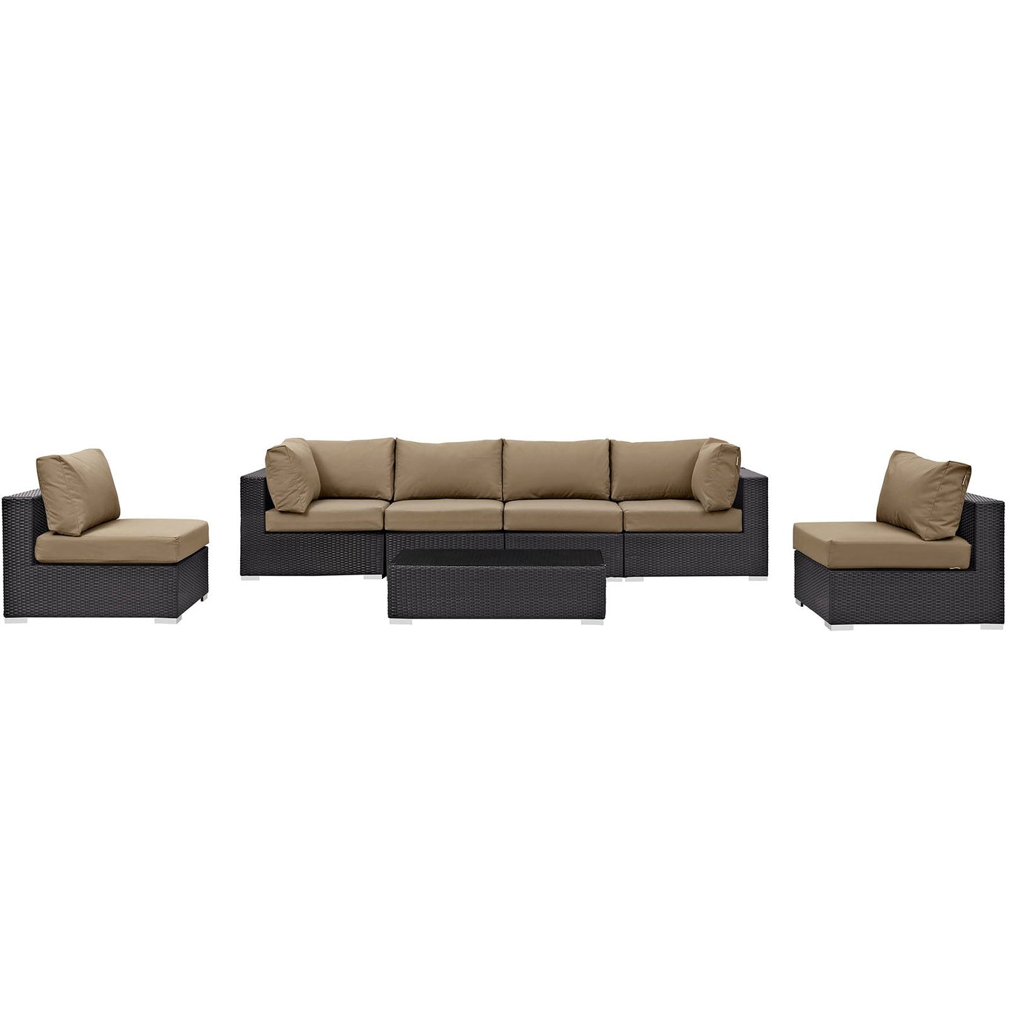 Convene 7 Piece Outdoor Patio Sectional Set Espresso