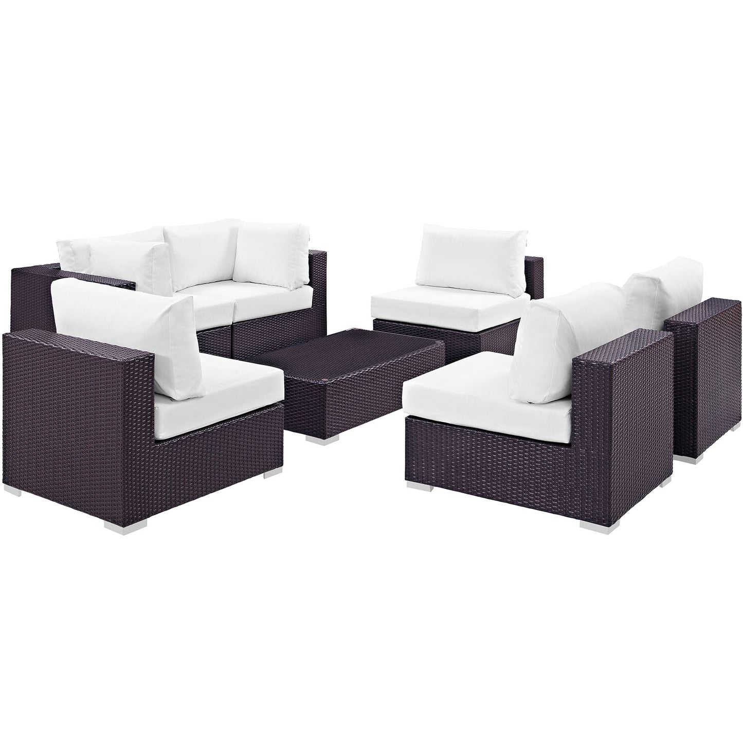 Convene 7 Piece Outdoor Patio Sectional Set Espresso