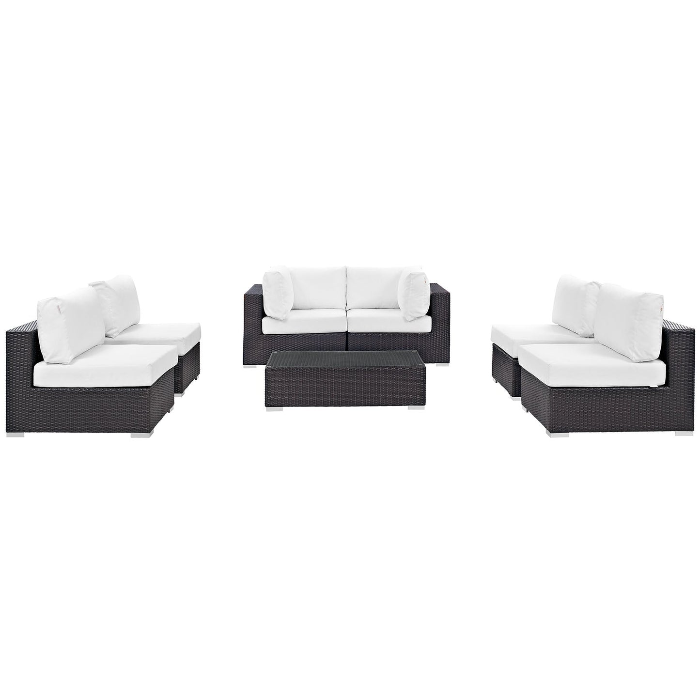 Convene 7 Piece Outdoor Patio Sectional Set Espresso