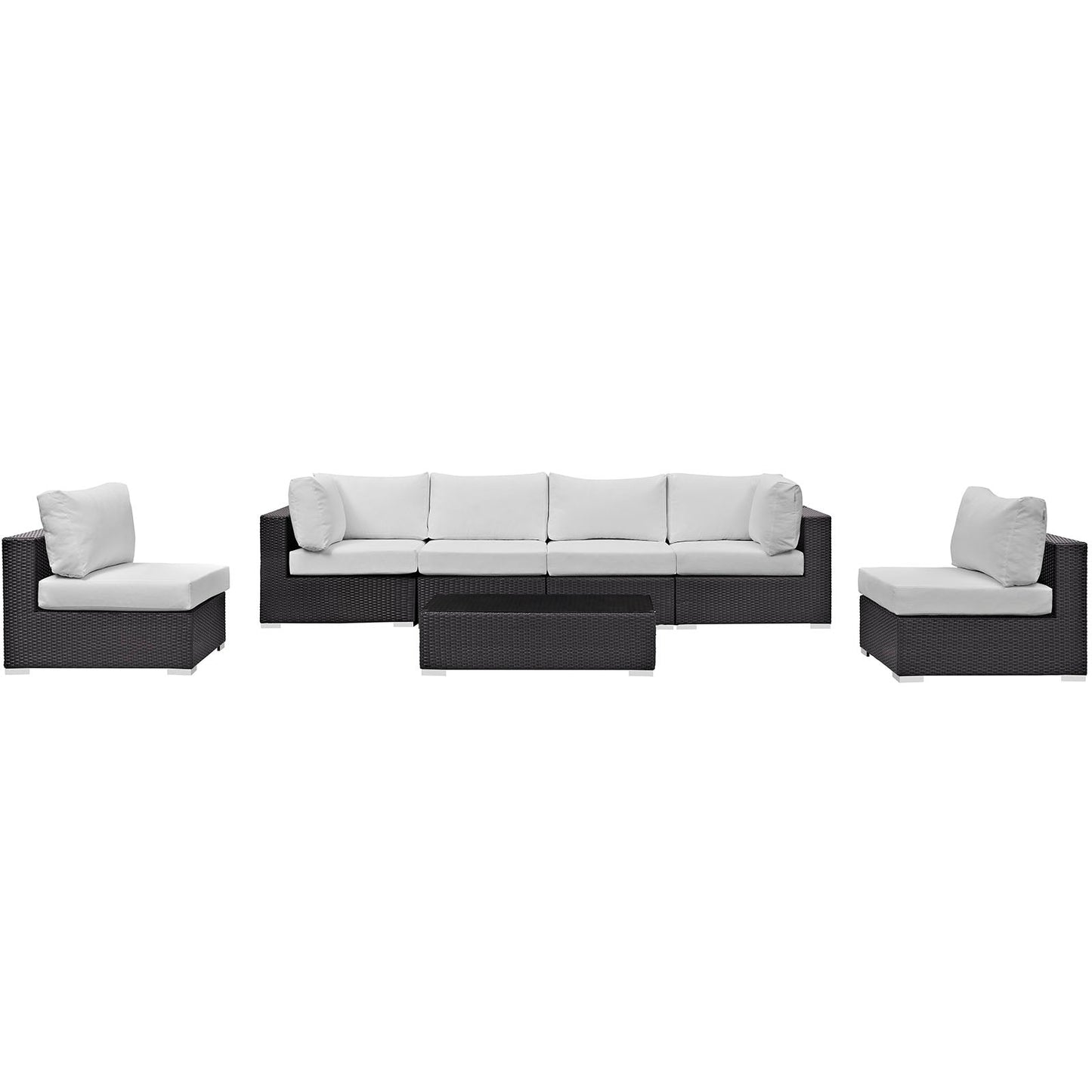 Convene 7 Piece Outdoor Patio Sectional Set Espresso