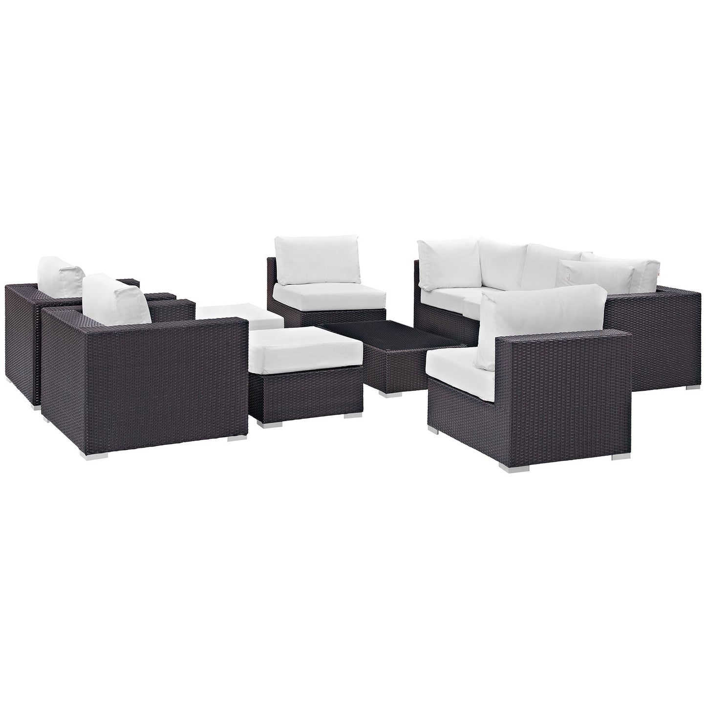 Convene 10 Piece Outdoor Patio Sectional Set Espresso