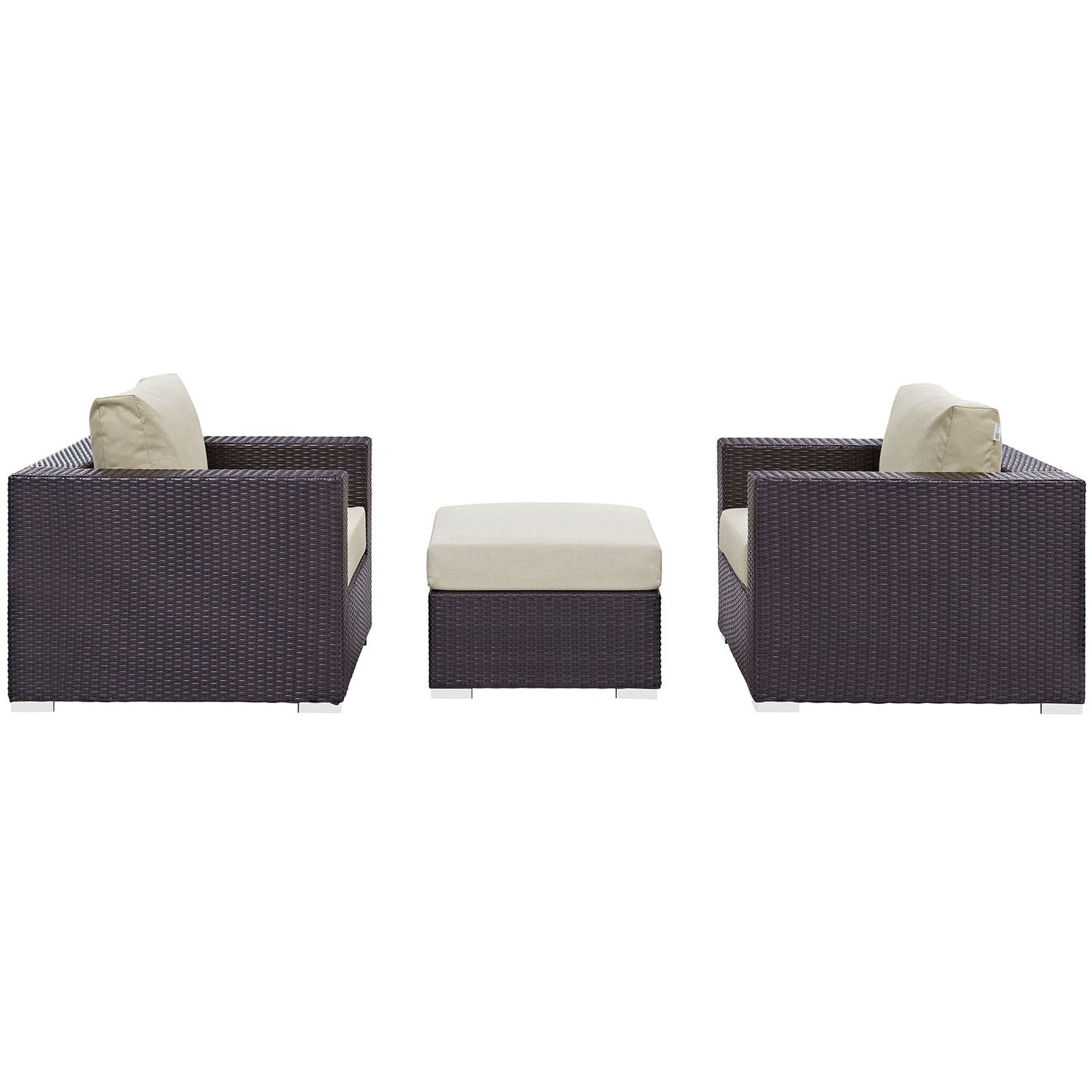 Convene 3 Piece Outdoor Patio Sofa Set Espresso