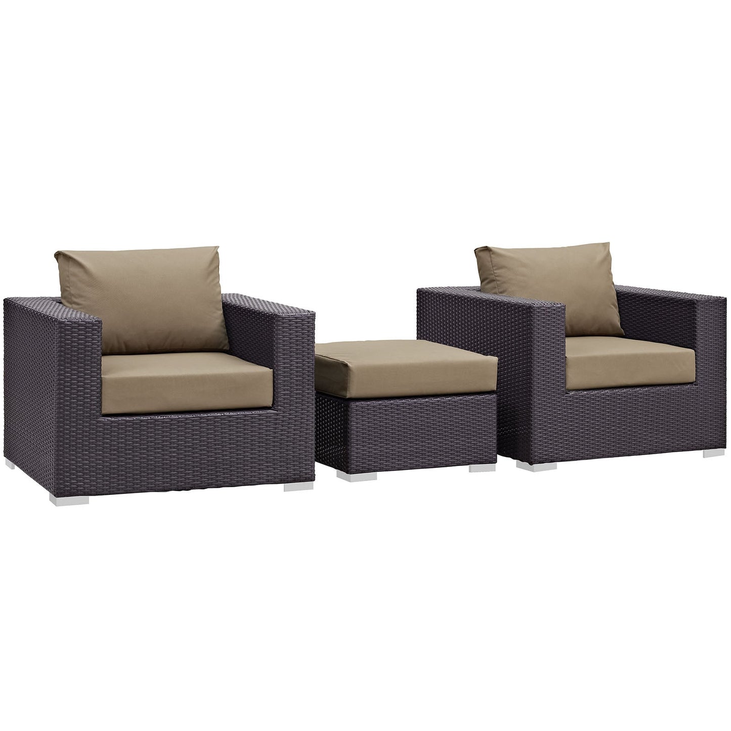 Convene 3 Piece Outdoor Patio Sofa Set Espresso