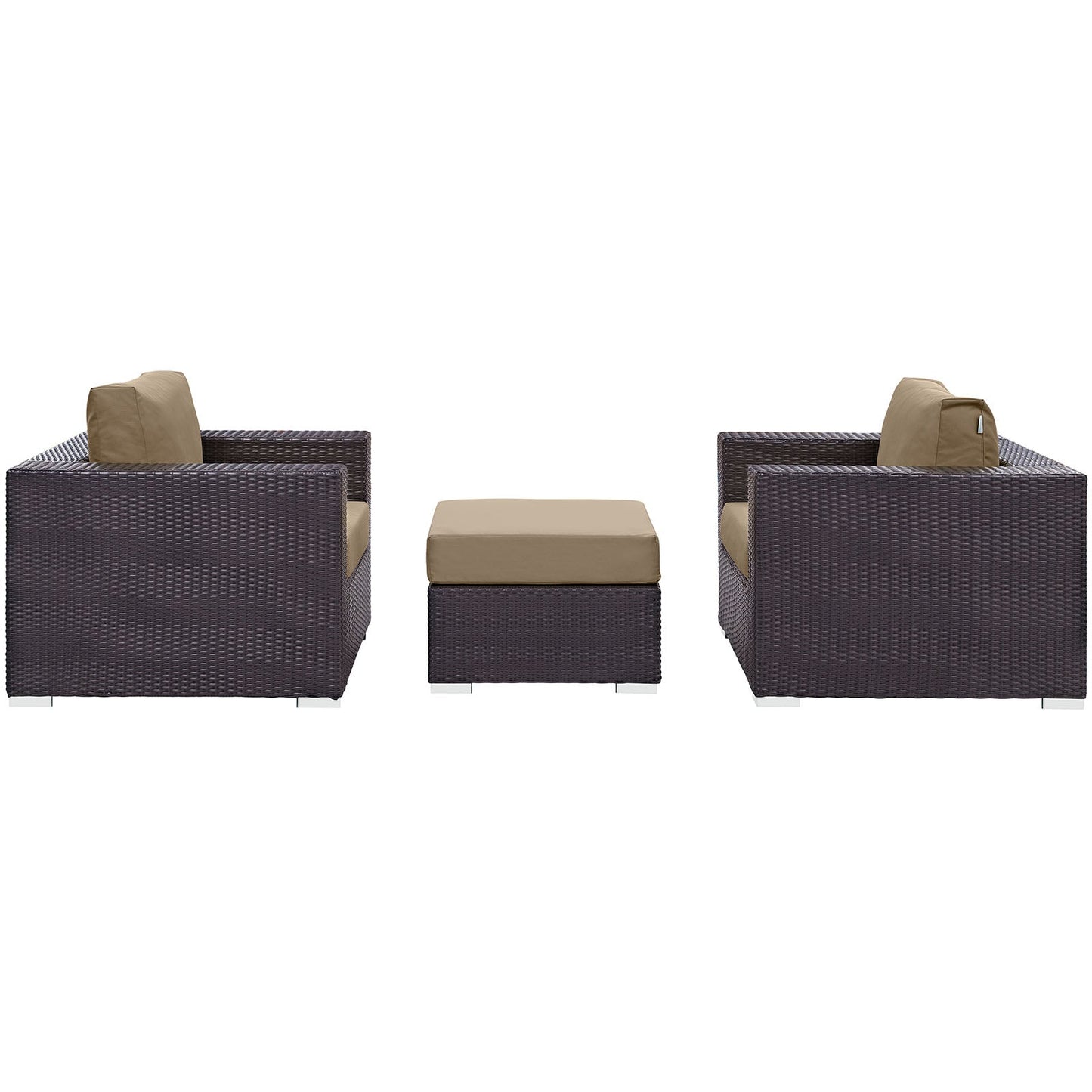 Convene 3 Piece Outdoor Patio Sofa Set Espresso