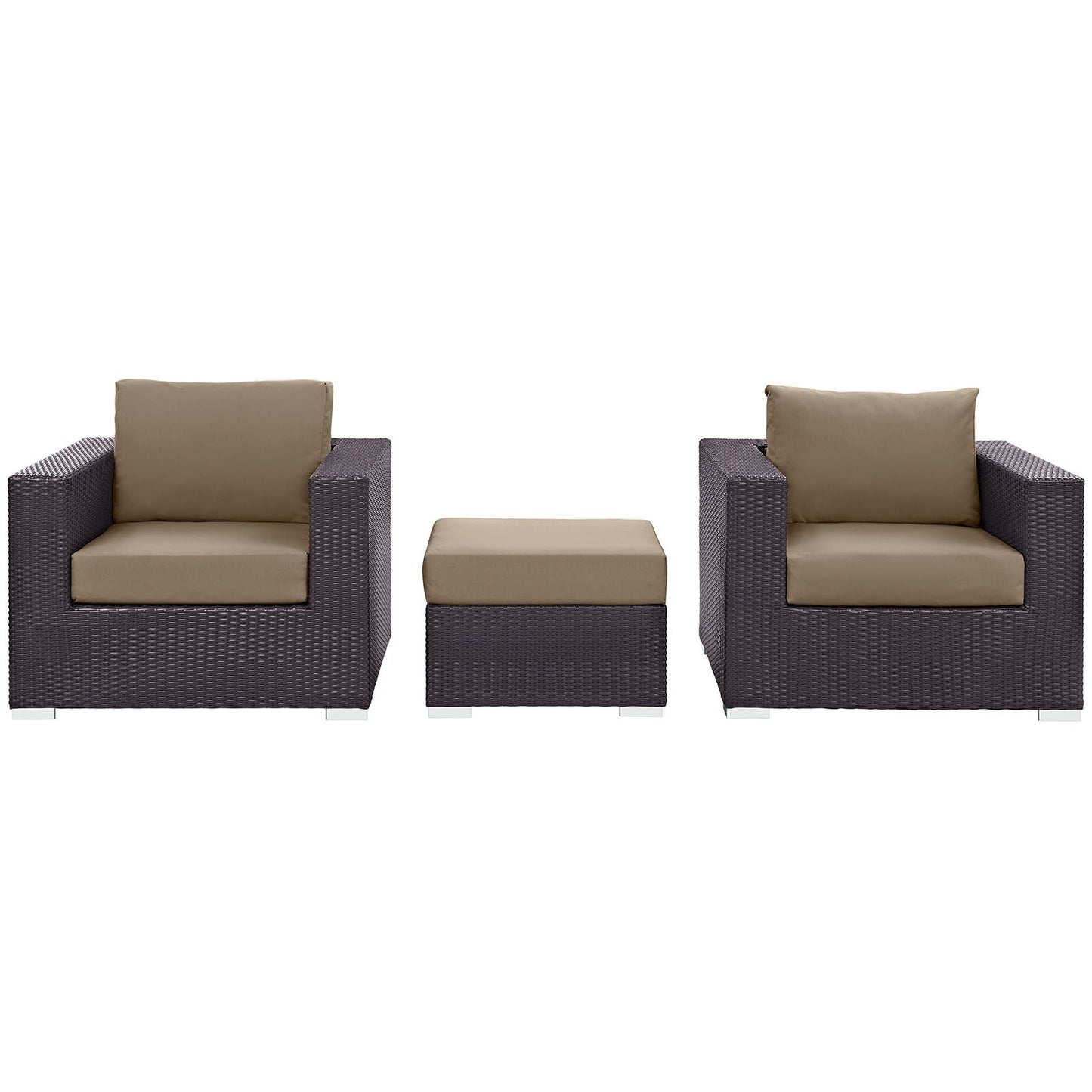 Convene 3 Piece Outdoor Patio Sofa Set Espresso