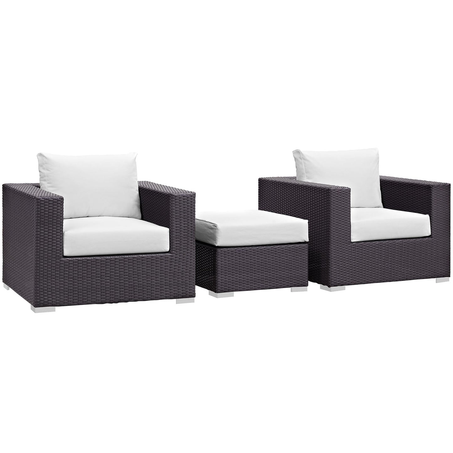 Convene 3 Piece Outdoor Patio Sofa Set Espresso