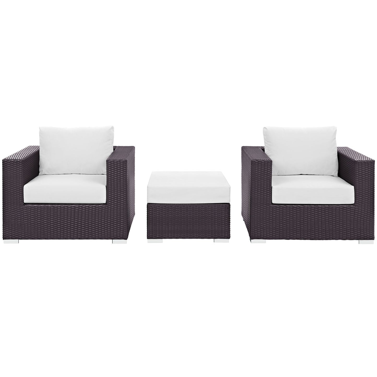 Convene 3 Piece Outdoor Patio Sofa Set Espresso