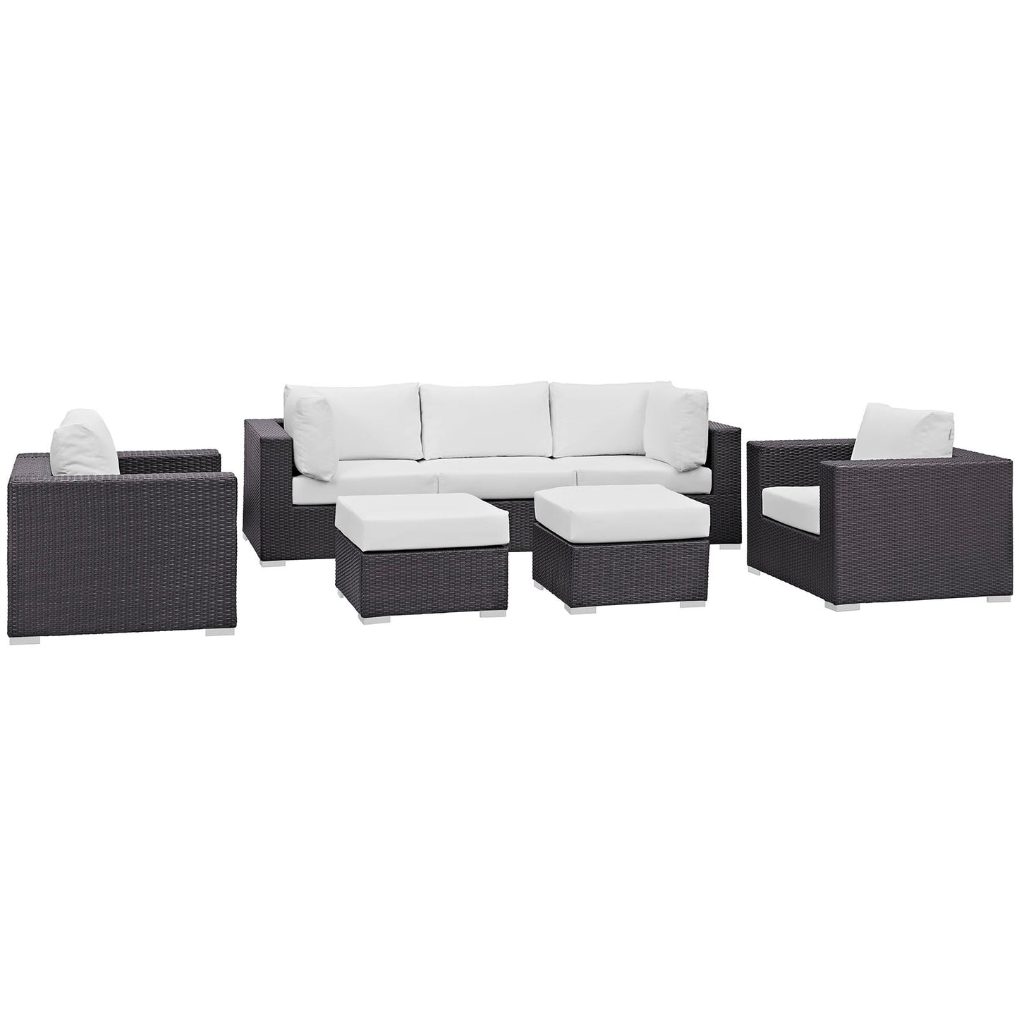 Convene 7 Piece Outdoor Patio Sectional Set Espresso