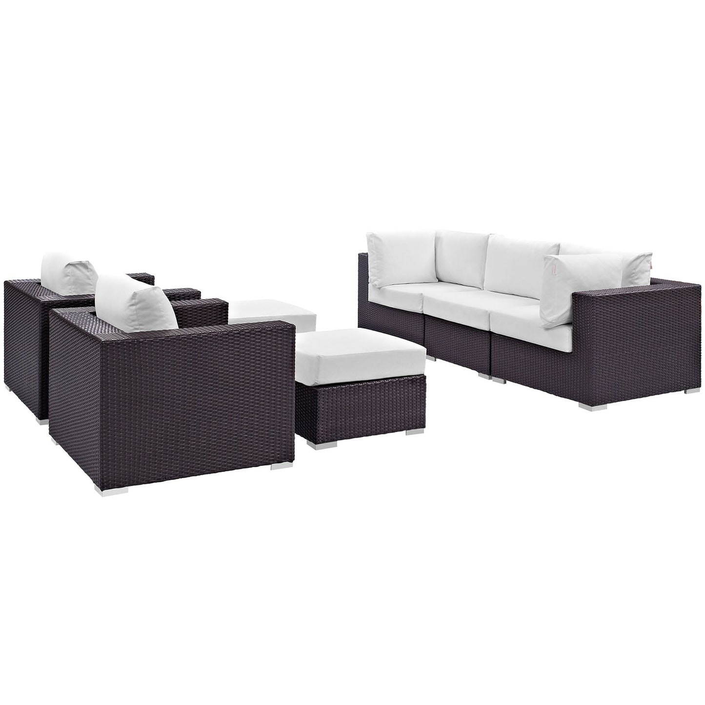 Convene 7 Piece Outdoor Patio Sectional Set Espresso