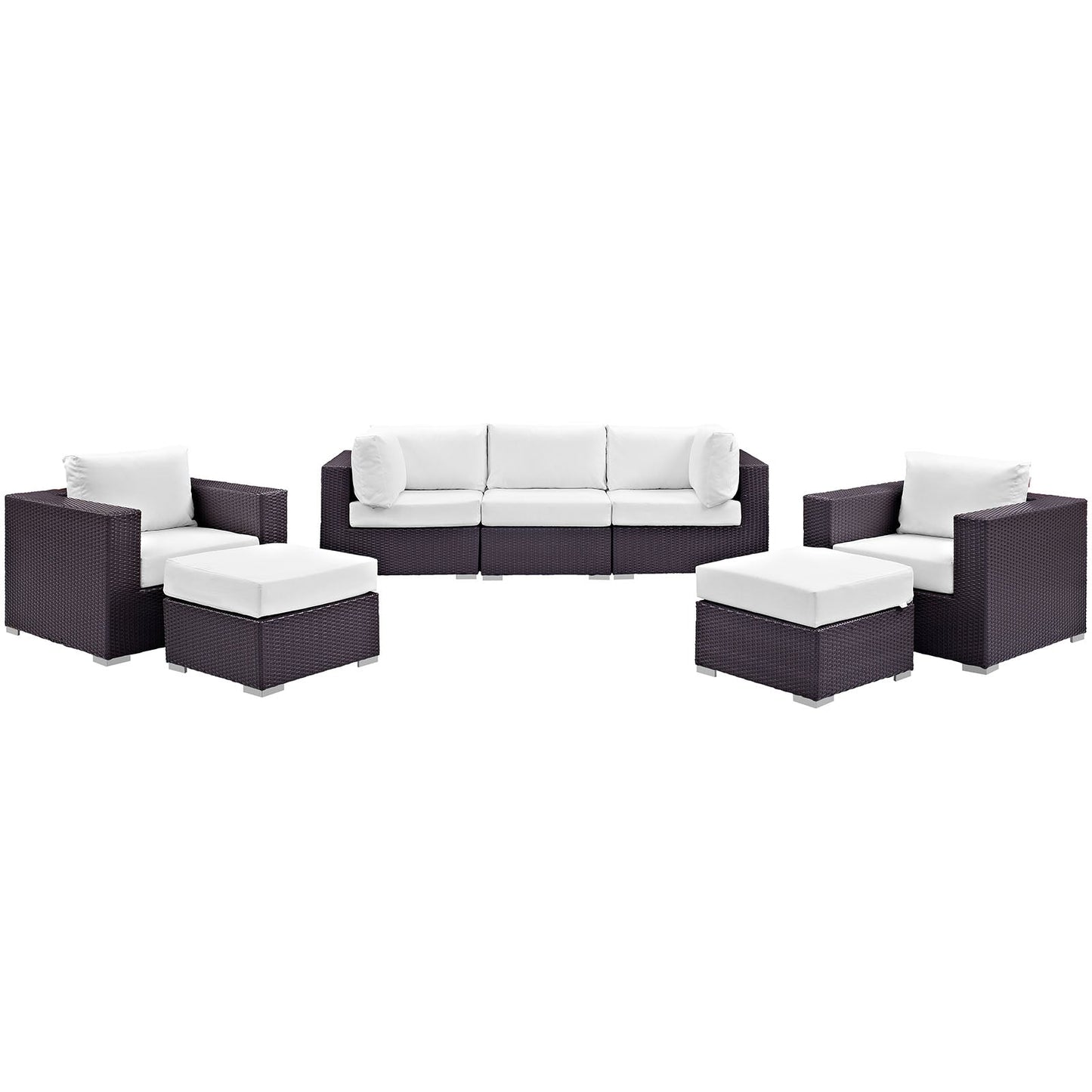 Convene 7 Piece Outdoor Patio Sectional Set Espresso