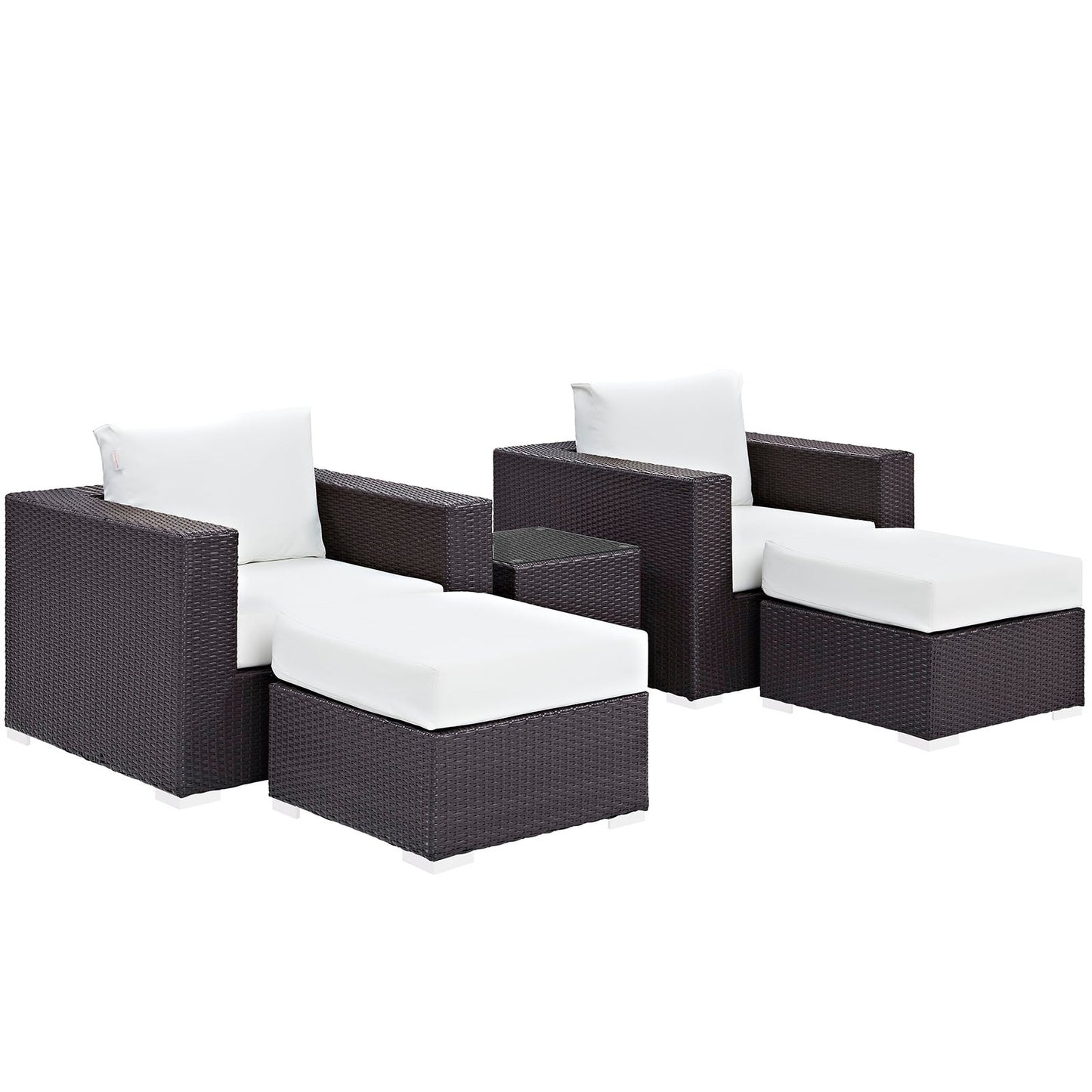 Convene 5 Piece Outdoor Patio Sectional Set Espresso