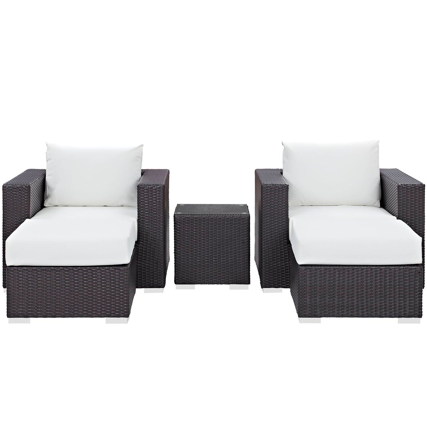 Convene 5 Piece Outdoor Patio Sectional Set Espresso