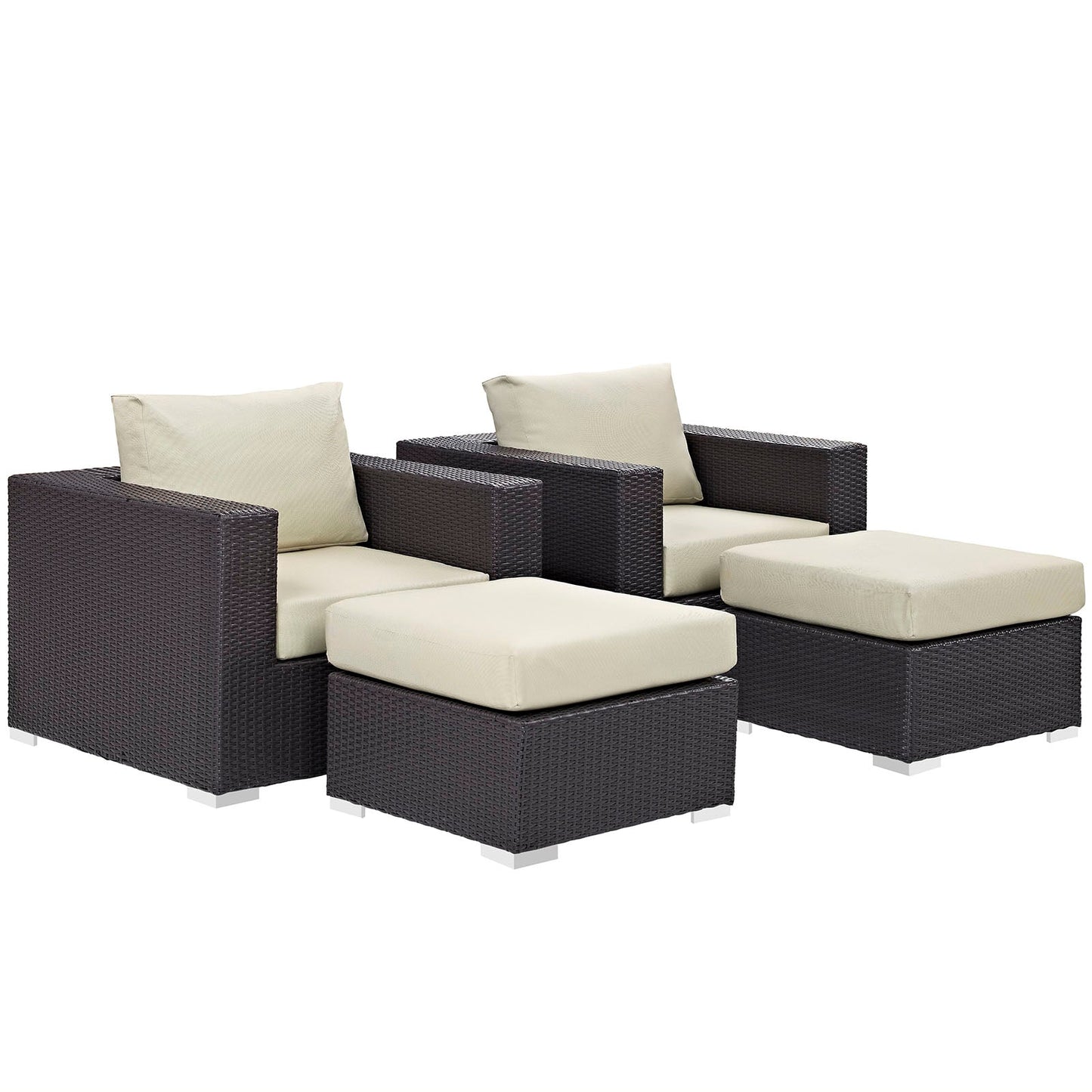 Convene 4 Piece Outdoor Patio Sectional Set Espresso