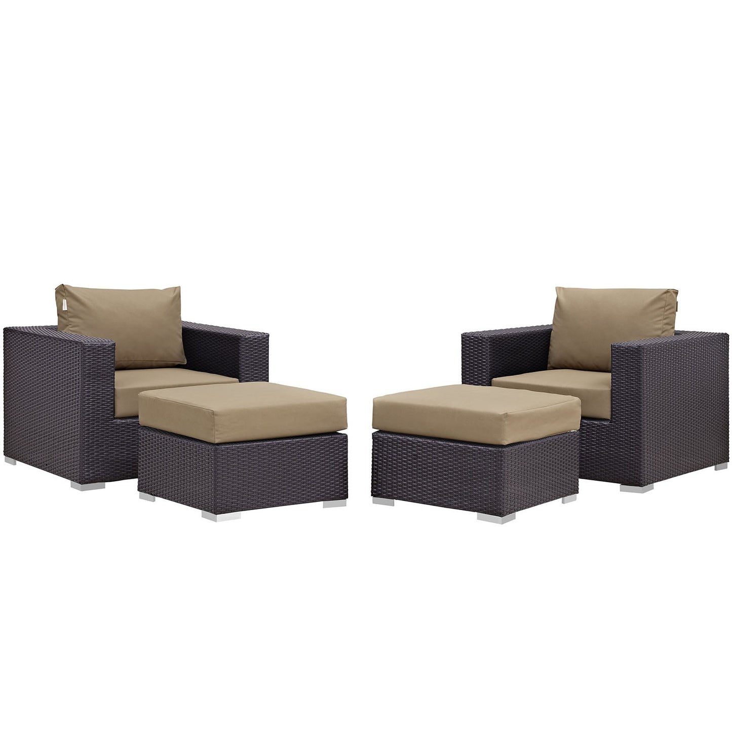 Convene 4 Piece Outdoor Patio Sectional Set Espresso