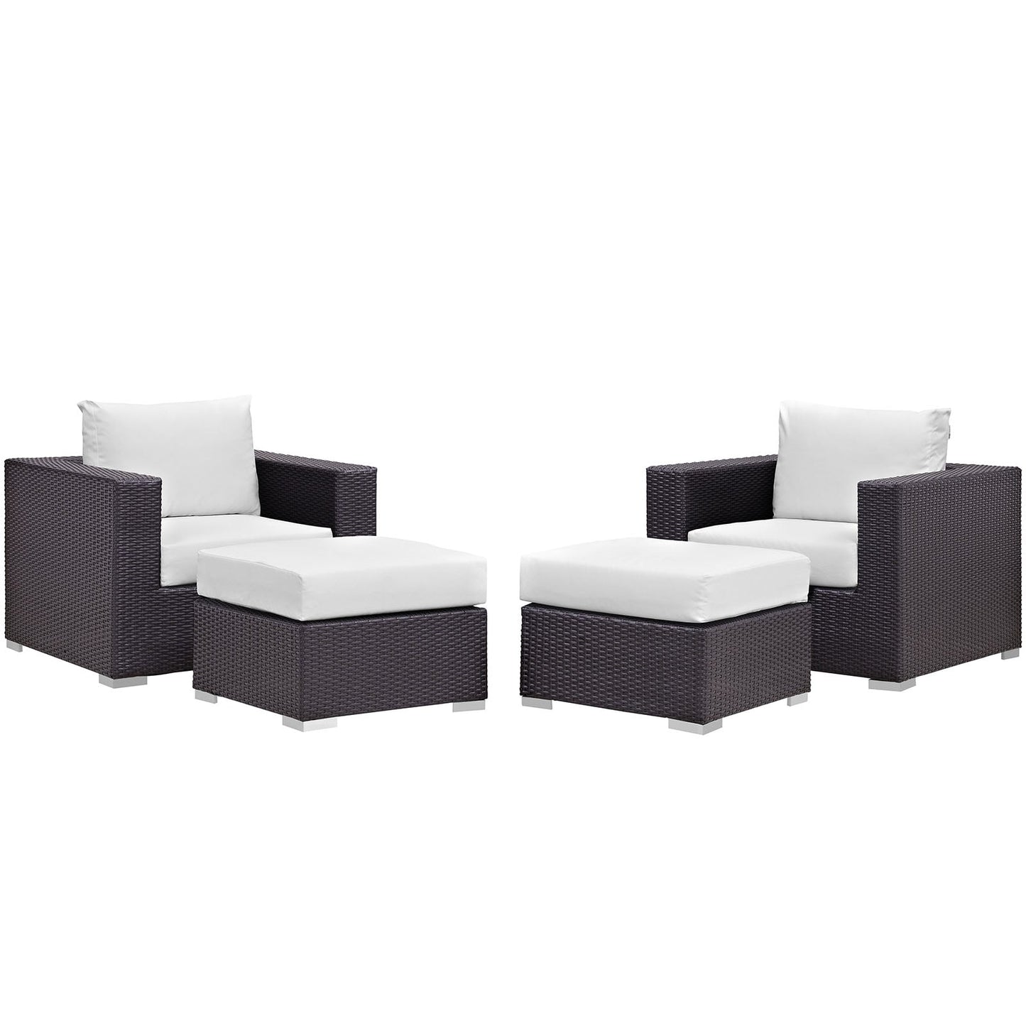 Convene 4 Piece Outdoor Patio Sectional Set Espresso