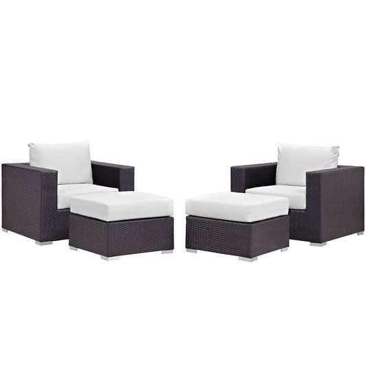 Convene 4 Piece Outdoor Patio Sectional Set Espresso