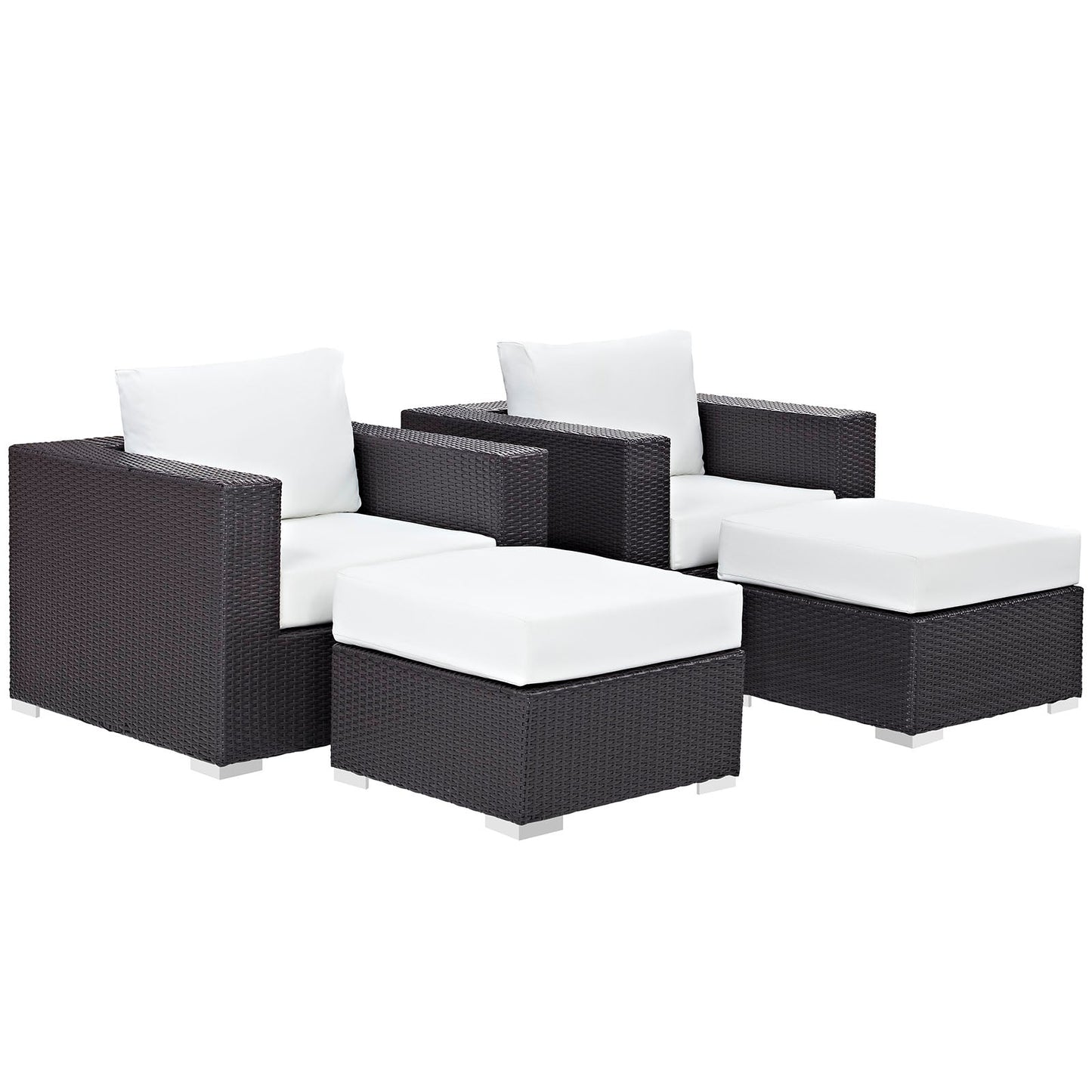 Convene 4 Piece Outdoor Patio Sectional Set Espresso