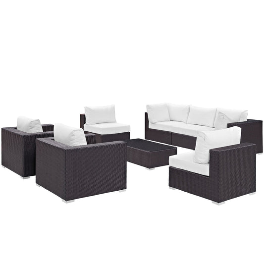 Convene 8 Piece Outdoor Patio Sectional Set Espresso