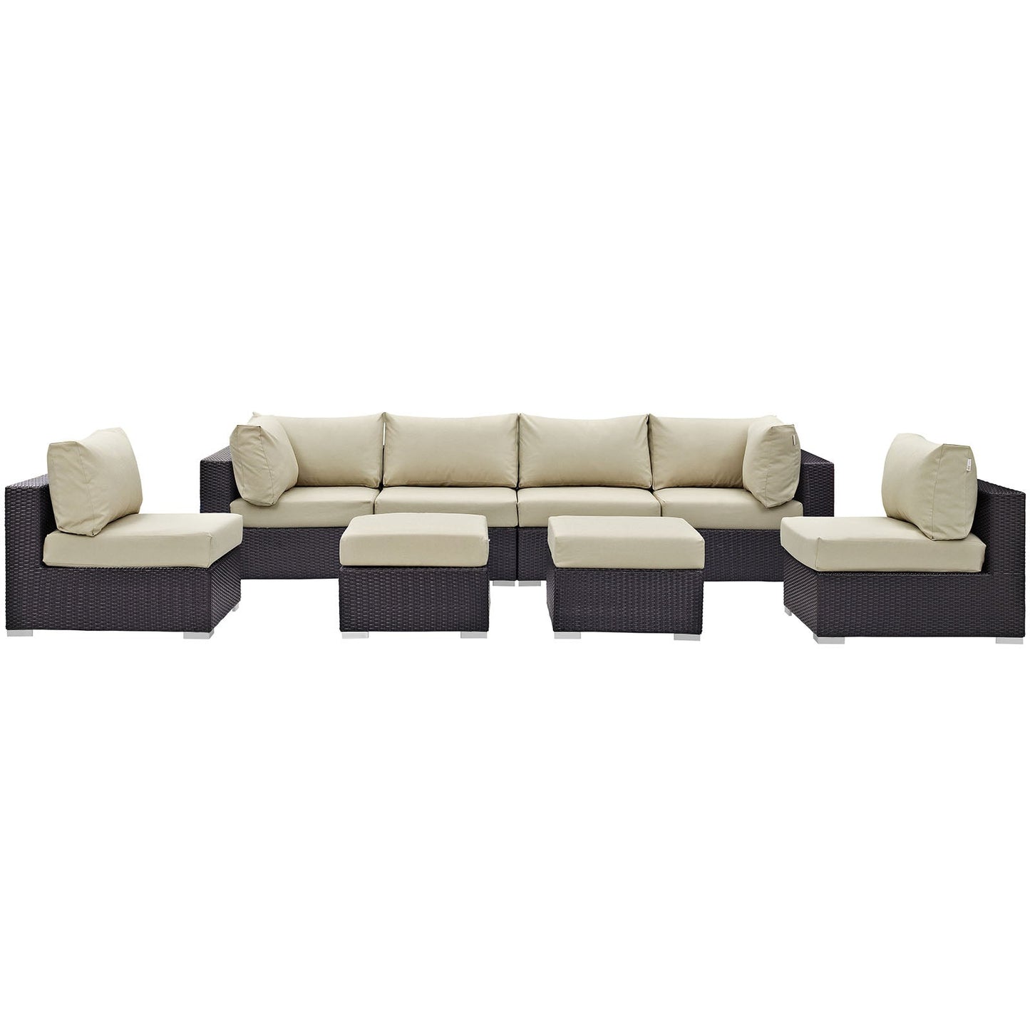 Convene 8 Piece Outdoor Patio Sectional Set Espresso