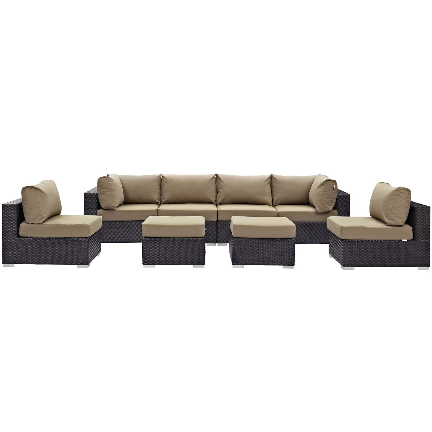 Convene 8 Piece Outdoor Patio Sectional Set Espresso