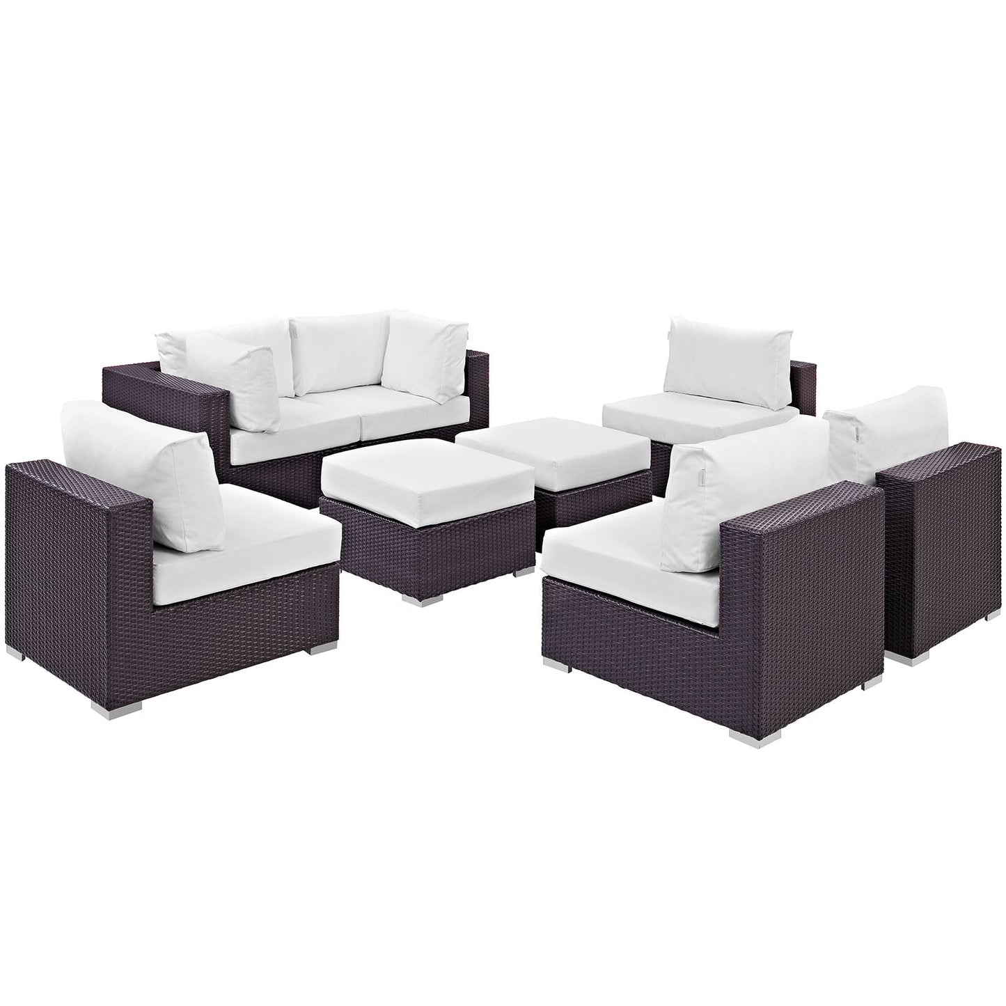Convene 8 Piece Outdoor Patio Sectional Set Espresso