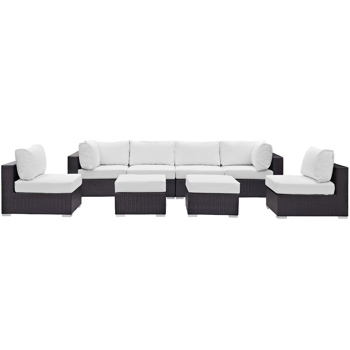 Convene 8 Piece Outdoor Patio Sectional Set Espresso