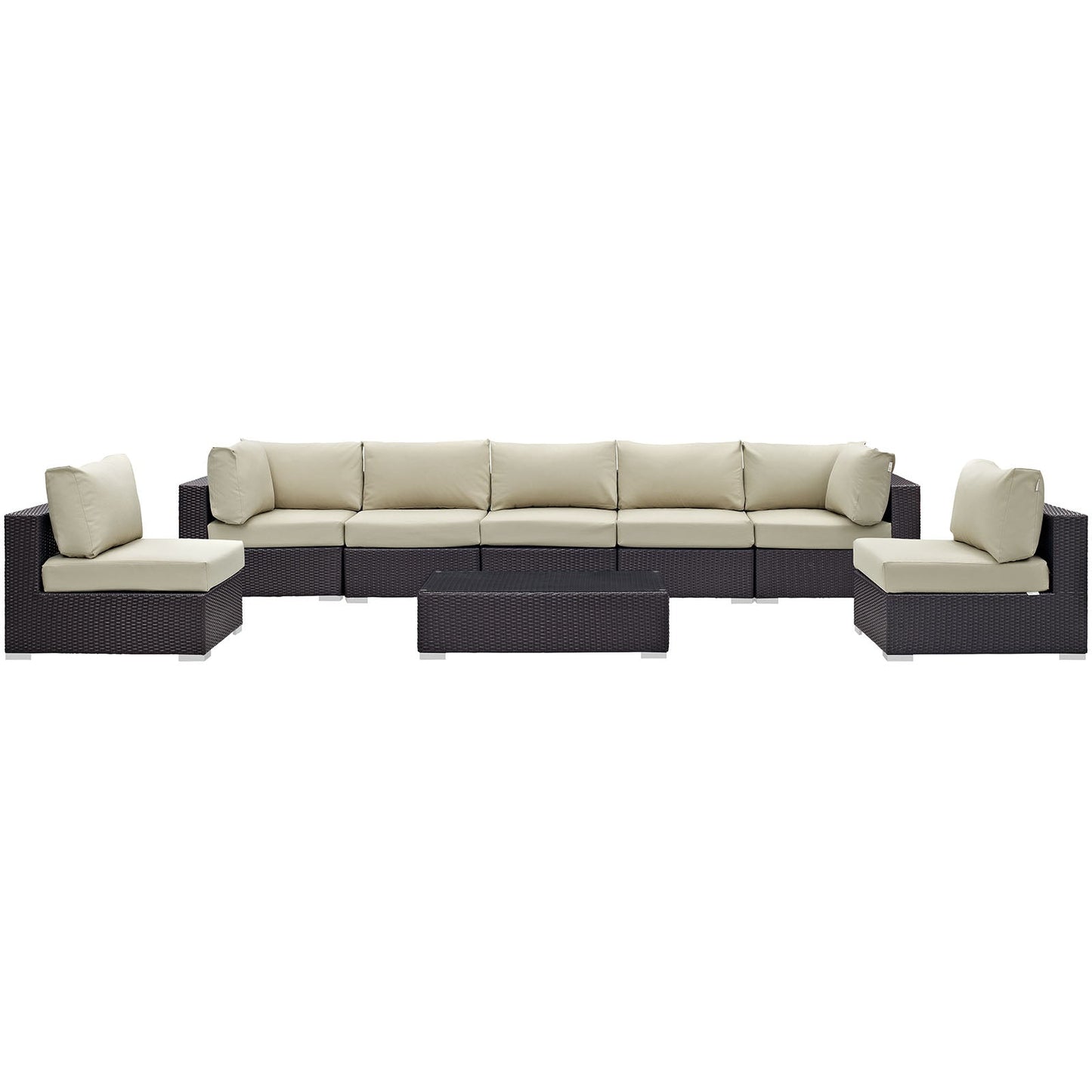 Convene 8 Piece Outdoor Patio Sectional Set Espresso