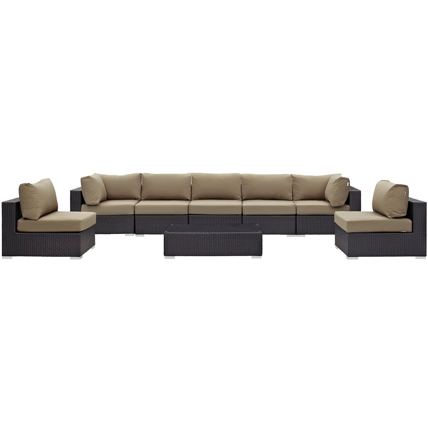 Convene 8 Piece Outdoor Patio Sectional Set Espresso