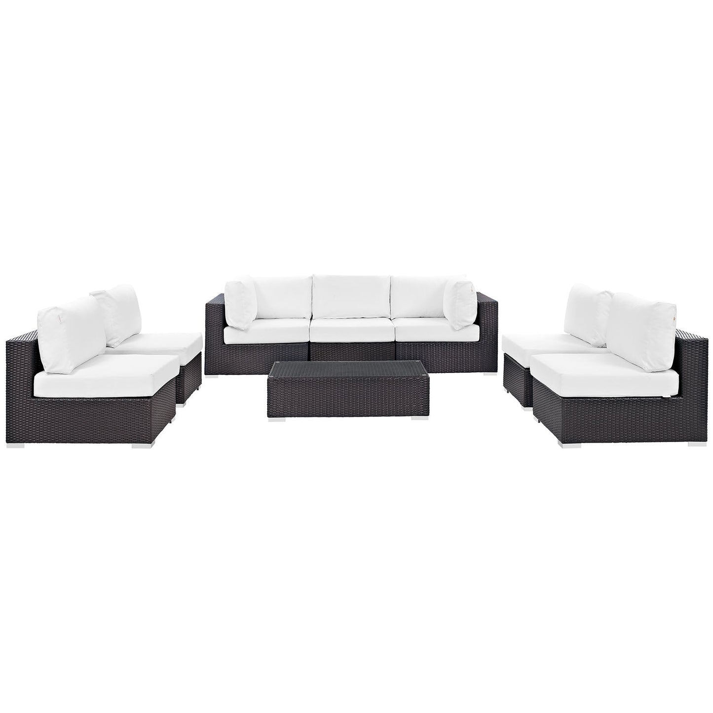 Convene 8 Piece Outdoor Patio Sectional Set Espresso