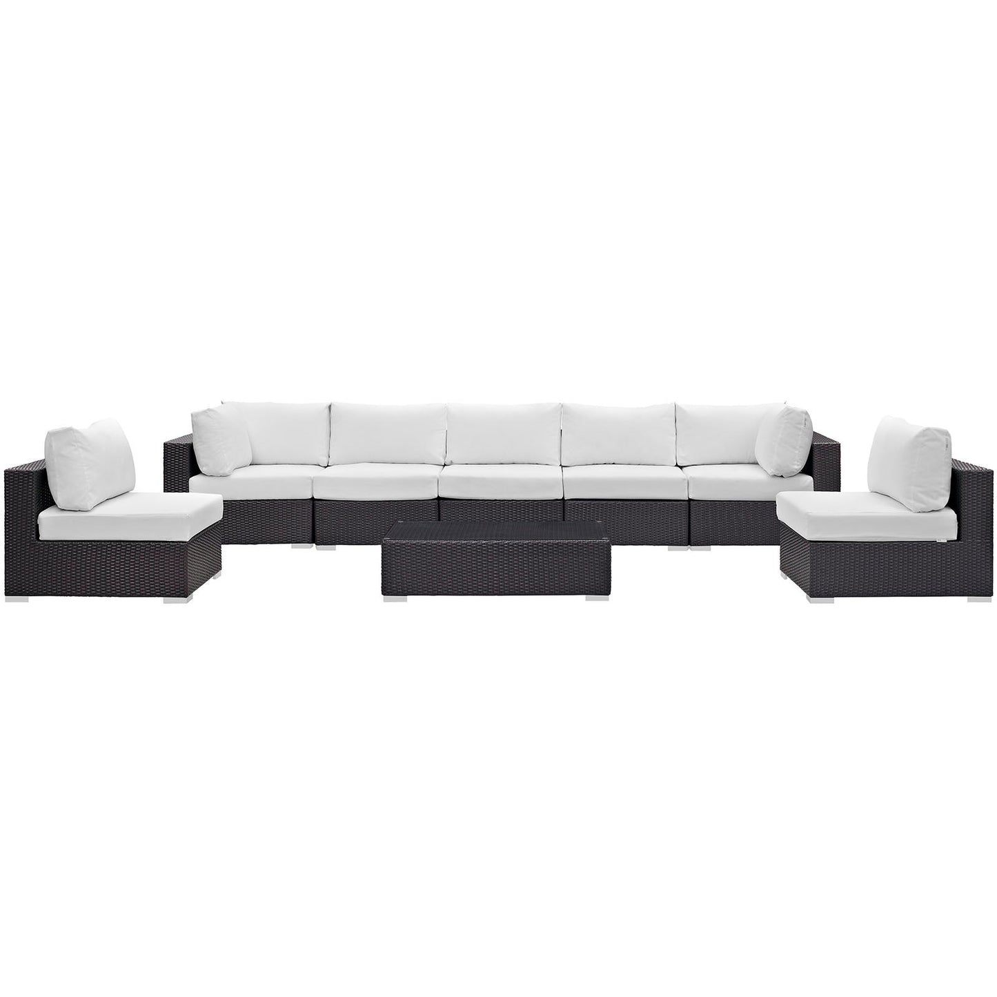Convene 8 Piece Outdoor Patio Sectional Set Espresso