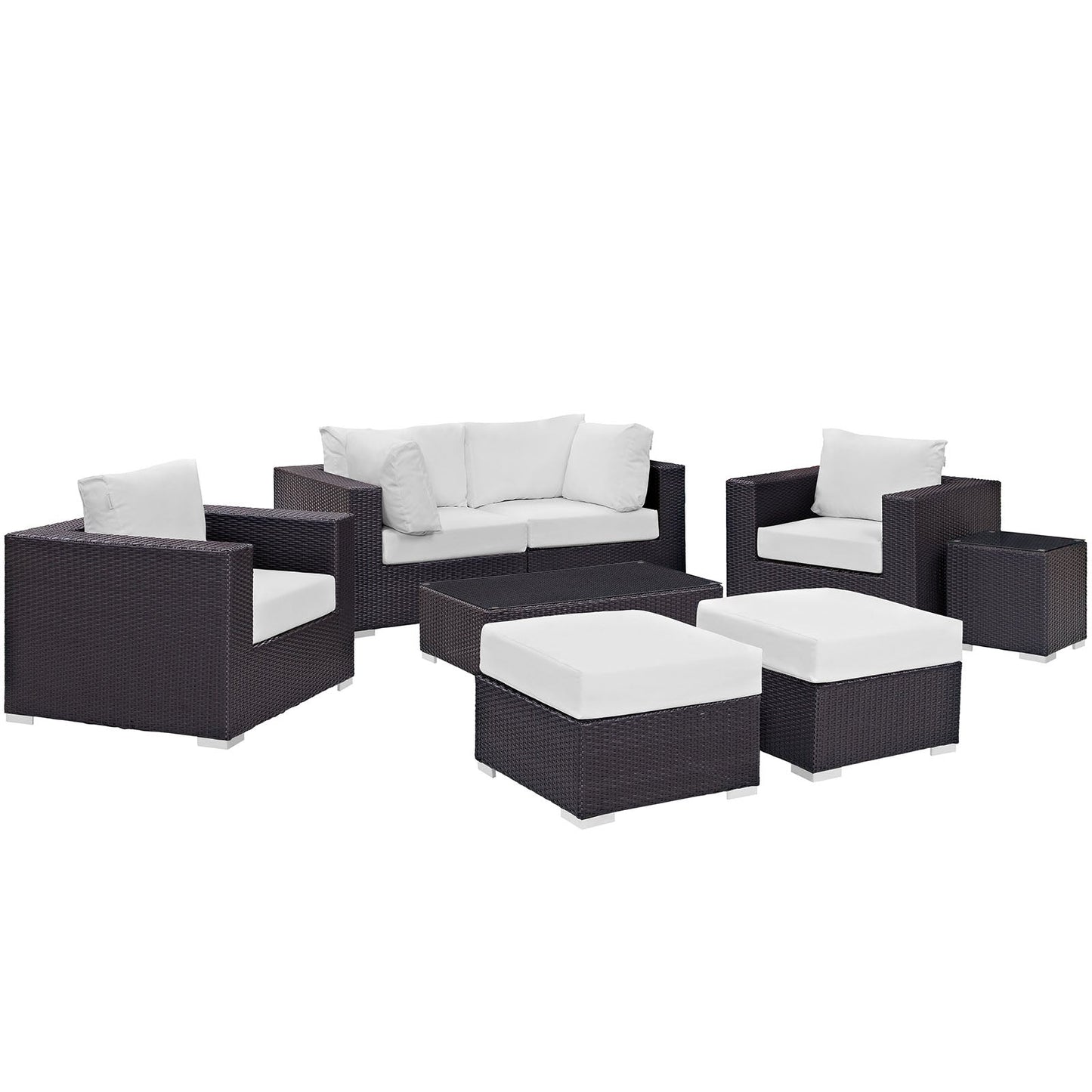 Convene 8 Piece Outdoor Patio Sectional Set Espresso