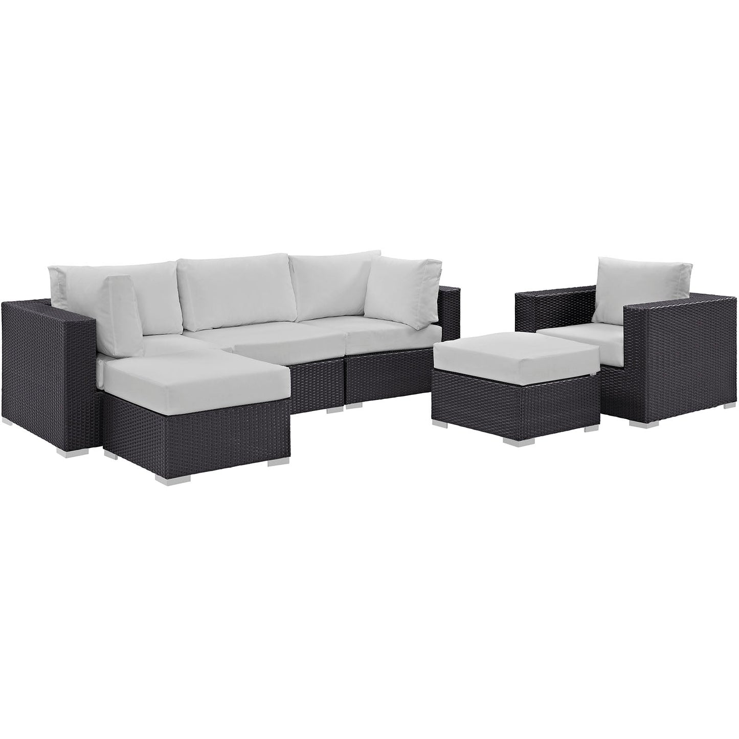 Convene 6 Piece Outdoor Patio Sectional Set Espresso