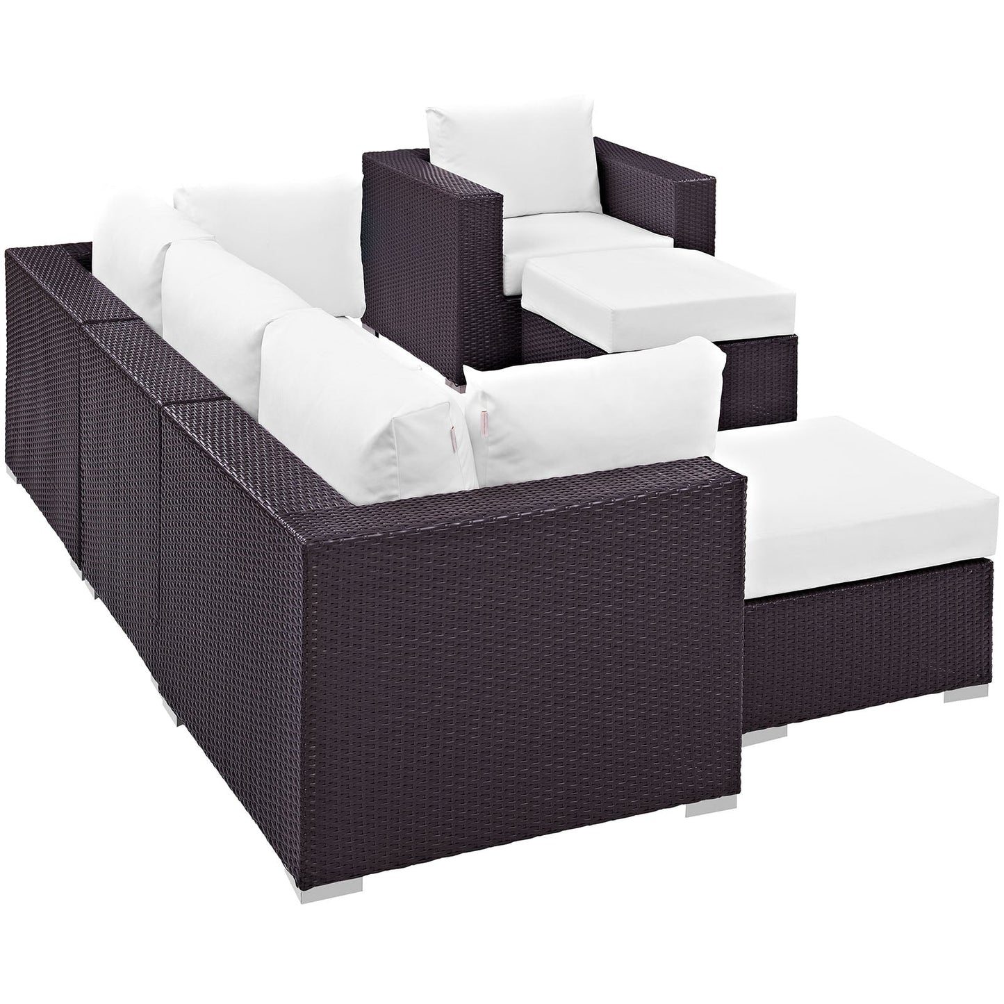 Convene 6 Piece Outdoor Patio Sectional Set Espresso