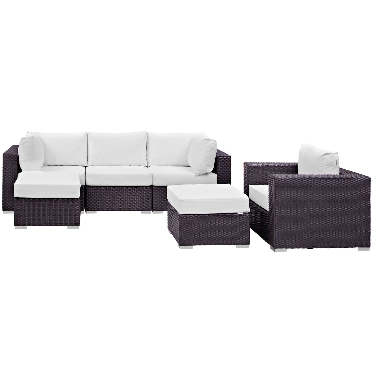 Convene 6 Piece Outdoor Patio Sectional Set Espresso