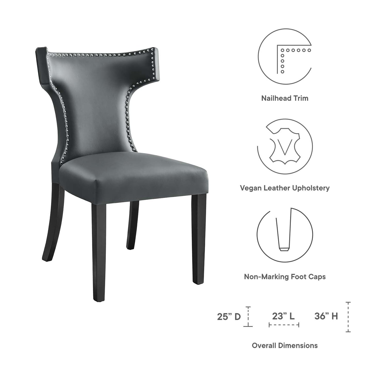 Curve Vegan Leather Dining Chair EEI-2220