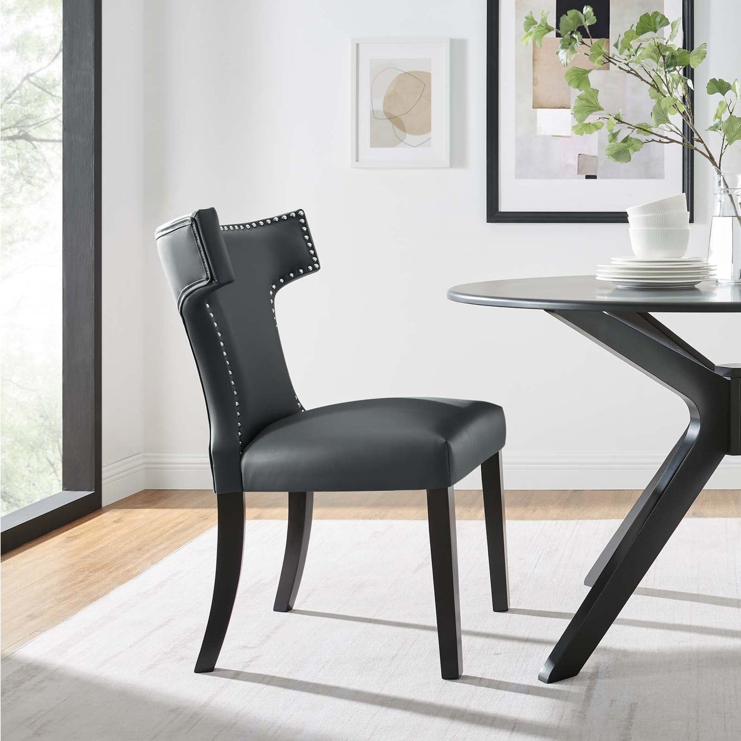 Curve Vegan Leather Dining Chair EEI-2220