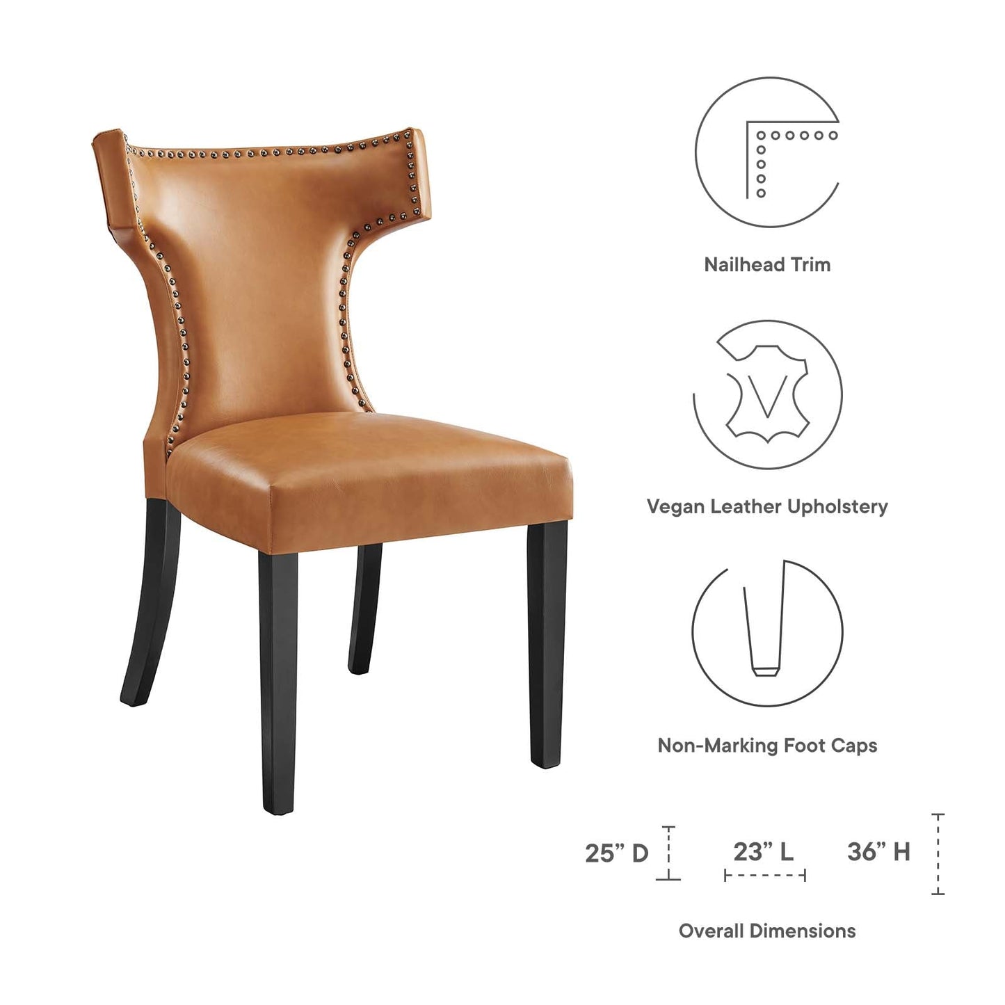 Curve Vegan Leather Dining Chair EEI-2220