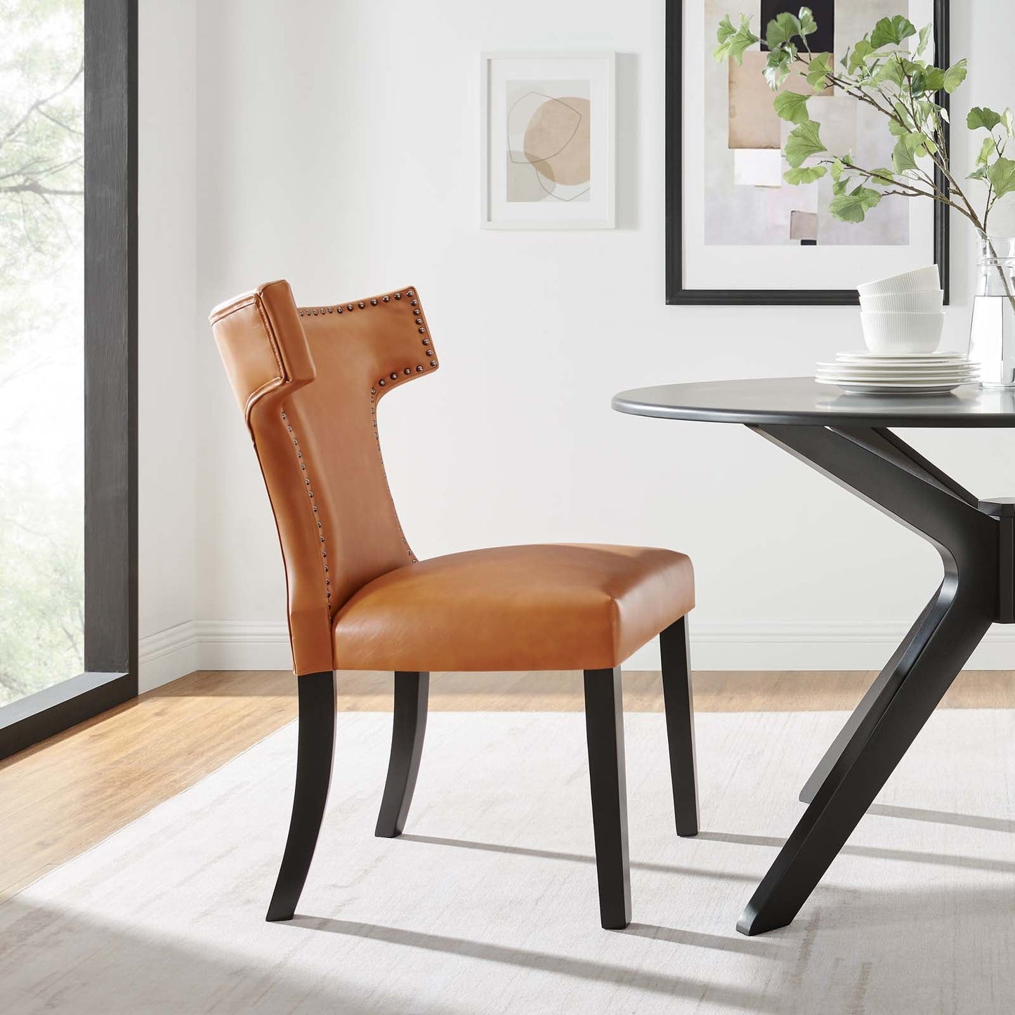 Curve Vegan Leather Dining Chair EEI-2220