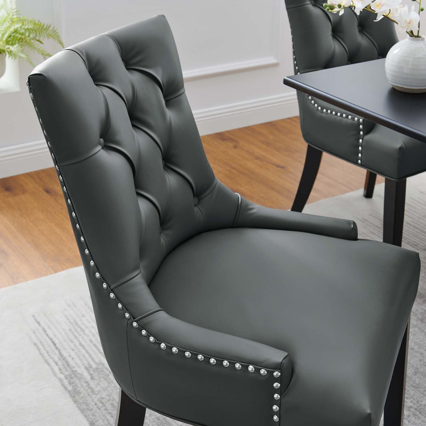 Regent Tufted Vegan Leather Dining Chair Set of 2