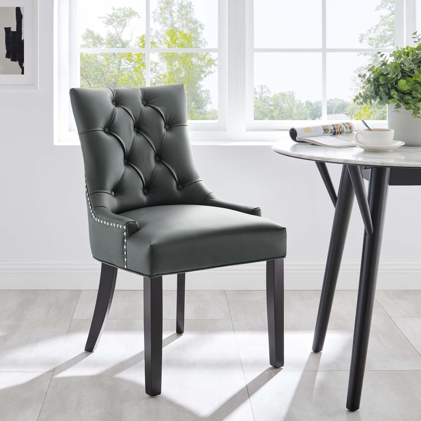 Regent Tufted Vegan Leather Dining Chair Set of 2