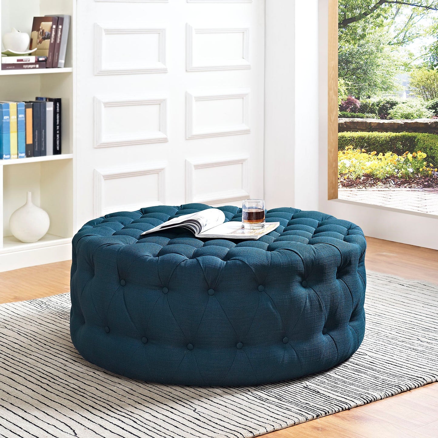 Amour Upholstered Fabric Ottoman by Modway EEI-2225-AZU