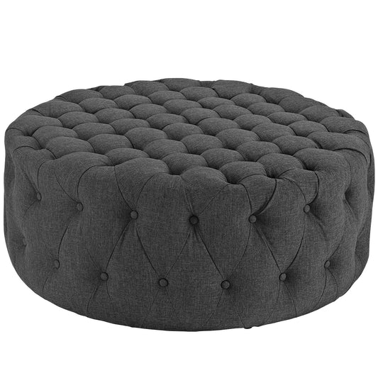 Amour Upholstered Fabric Ottoman Gray EEI-2225-GRY