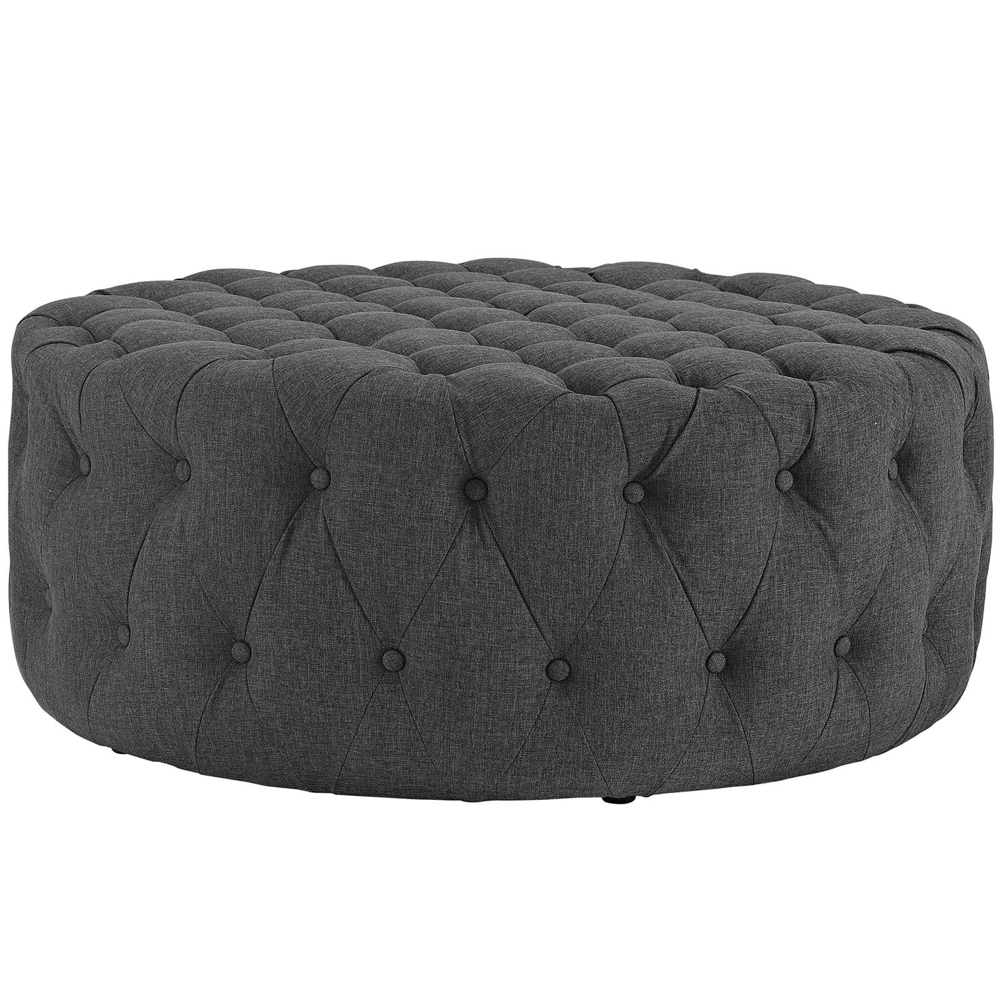 Amour Upholstered Fabric Ottoman Gray EEI-2225-GRY