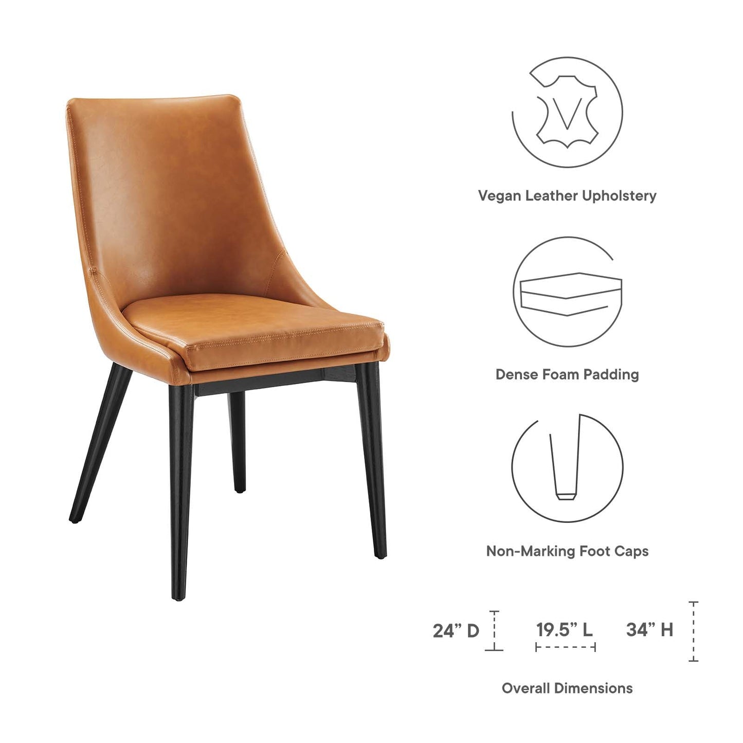 Viscount Vegan Leather Dining Chair EEI-2226