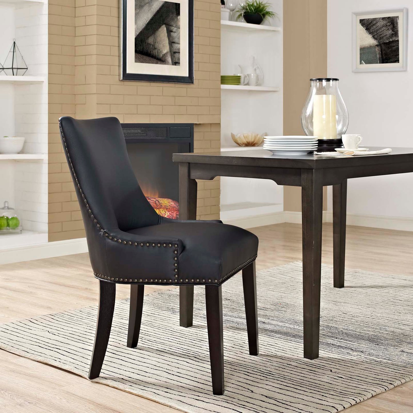 Marquis Dining Chair Faux and Vegan Leather Set of 2 or 4