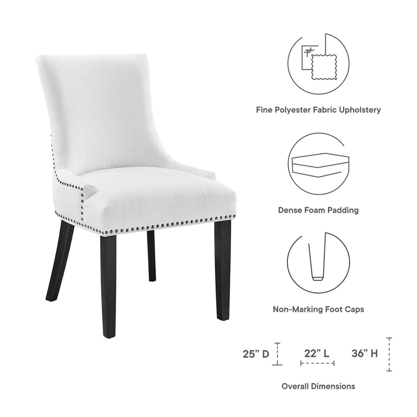 Marquis Fabric Dining Chair by Modway EEI-2229-WHI